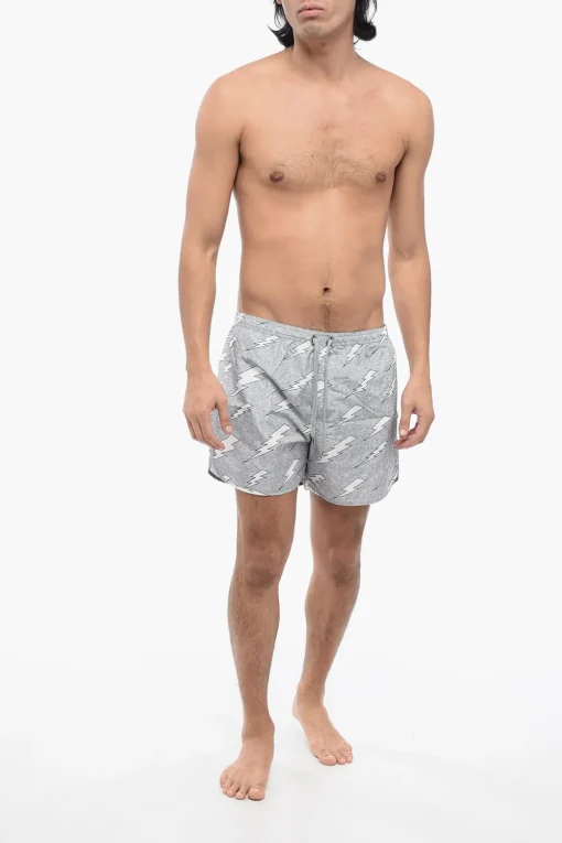 ALL-OVER RAIN BOLTS SWIM SHORTS>Neil Barrett Hot