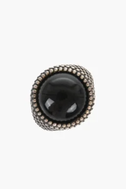 Anello Chevalier Ovale Puntinato con Pietra Onice>NOVE25 Outlet