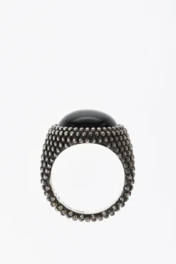Anello Chevalier Ovale Puntinato con Pietra Onice></noscript>NOVE25 Outlet