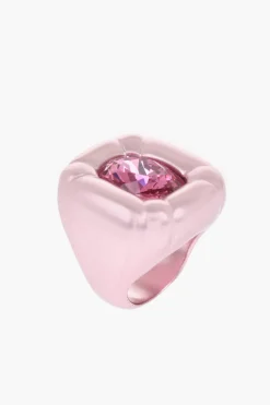 Anello da Cocktail DULCIS in Metallo Iridescente con Cristallo Taglio Cushion>Swarovski Fashion