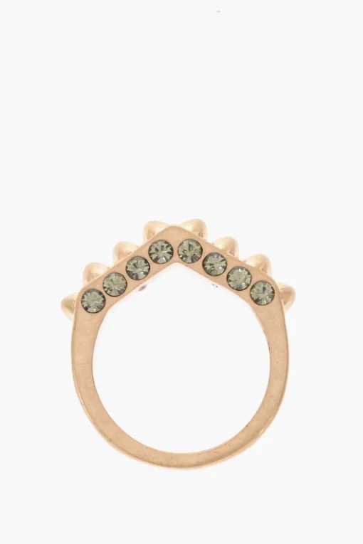 Anello In Effetto Dorato con Borchie e Strass>AllSaints Sale