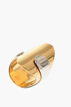 Hot Anello in Ottone Bicolore con Design Asimmetrico Donna Gioielli