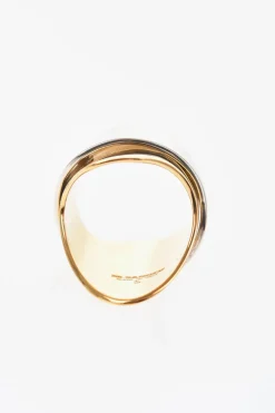 Hot Anello in Ottone Bicolore con Design Asimmetrico Donna Gioielli