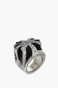 Sale Anello in Ottone con Palma Impreziosita da Strass Donna Gioielli