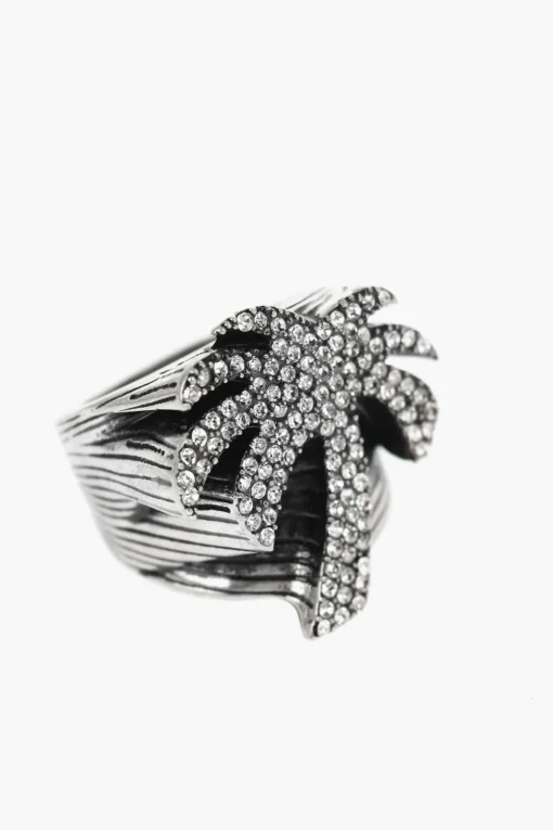 Sale Anello in Ottone con Palma Impreziosita da Strass Donna Gioielli