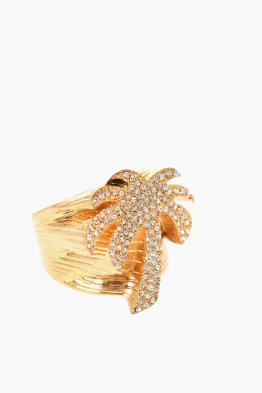 Anello in Ottone con Palma Impreziosita da Strass>Palm Angels Best