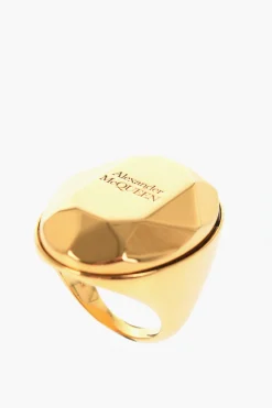 Online Anello Sigillo in Ottone Effetto Dorato Donna Gioielli