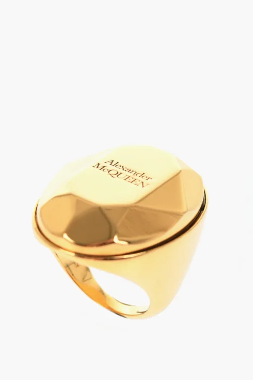 Online Anello Sigillo in Ottone Effetto Dorato Donna Gioielli