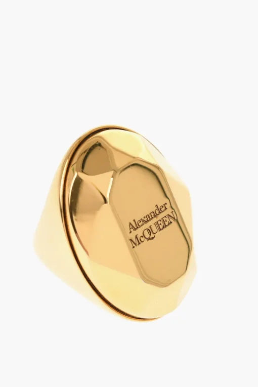 Online Anello Sigillo in Ottone Effetto Dorato Donna Gioielli