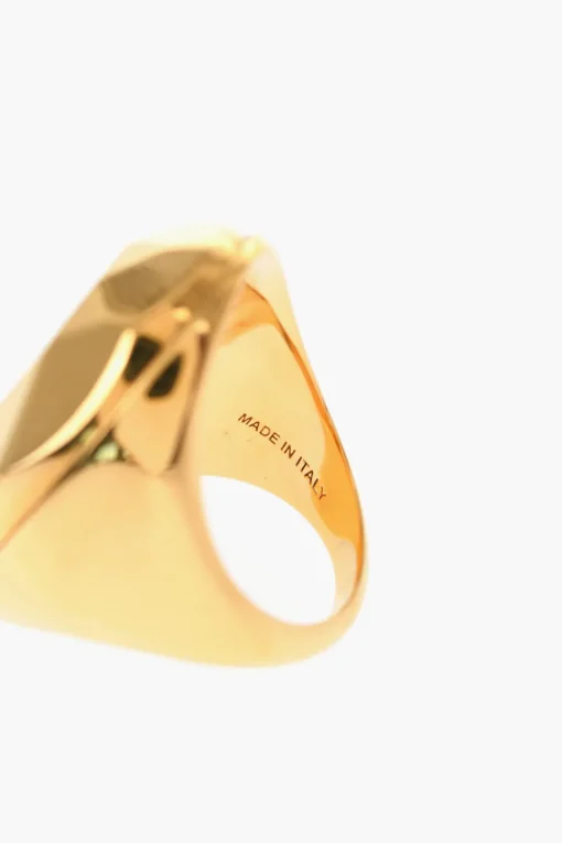 Online Anello Sigillo in Ottone Effetto Dorato Donna Gioielli