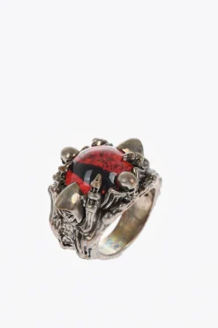 Outlet Anello SKELETON CLAW EYE in Metallo con Dettaglio in Resina Donna Gioielli