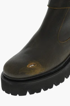 Anfibi In Pelle Effetto Vintage Con Fibbia></noscript>Dsquared2 Online