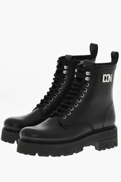 Anfibi In pelle ICON CLUBBING Con Zip Laterale>Dsquared2 Sale