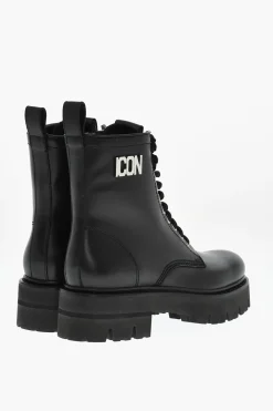 Anfibi In pelle ICON CLUBBING Con Zip Laterale>Dsquared2 Sale