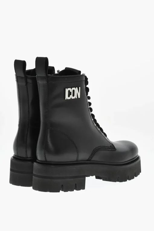 Anfibi In pelle ICON CLUBBING Con Zip Laterale>Dsquared2 Sale