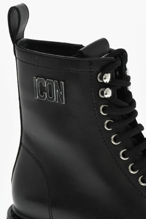 Anfibi In pelle ICON CLUBBING Con Zip Laterale>Dsquared2 Sale