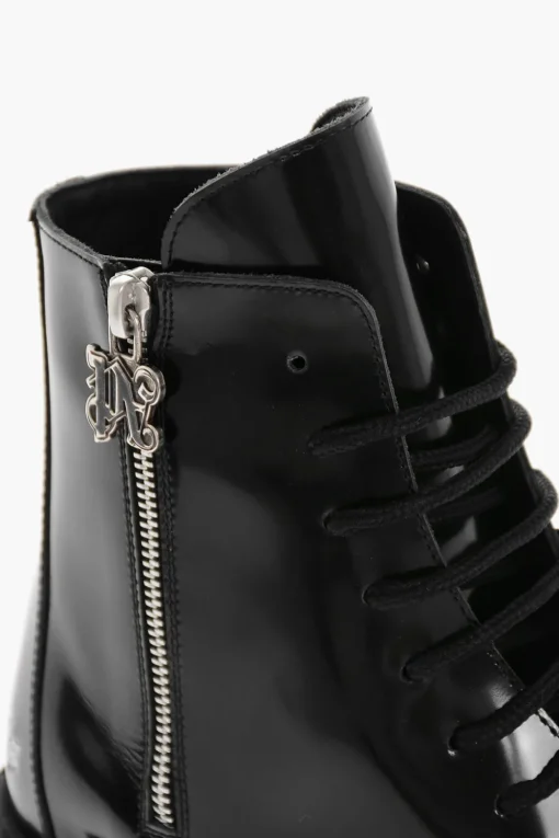 New Anfibi In Pelle Spazzolata Con Stampa Logo Donna Stivali