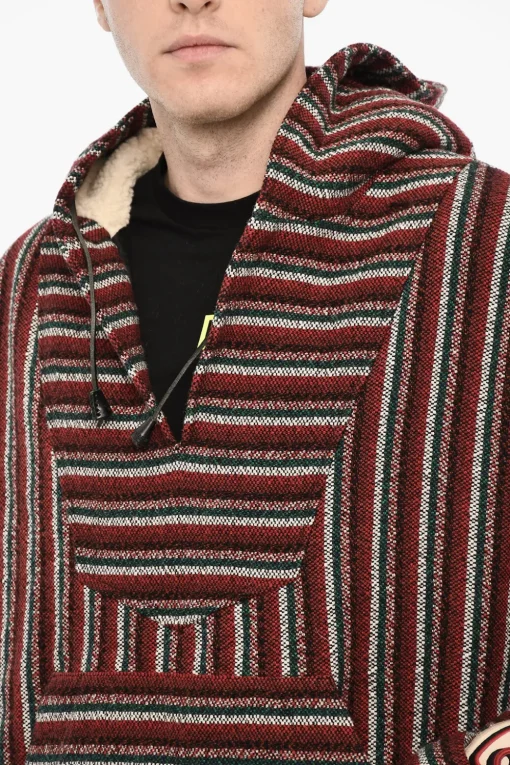 Anorak In Lana Motivo A Righe Imbottito Con Cappuccio>Dsquared2 Online