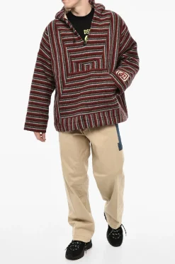 Anorak In Lana Motivo A Righe Imbottito Con Cappuccio></noscript>Dsquared2 Online
