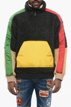 Anorak Sherpa RAIN PATCH con Dettagli in Nylon>Dsquared2 Fashion