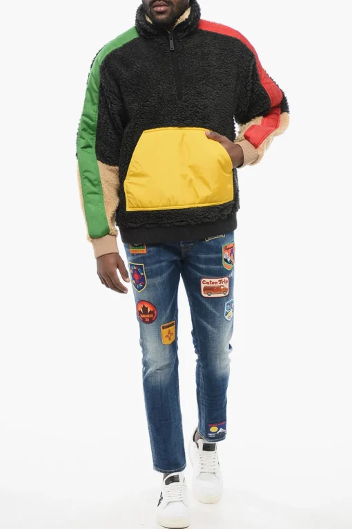 Anorak Sherpa RAIN PATCH con Dettagli in Nylon>Dsquared2 Fashion
