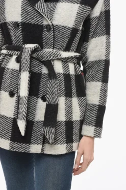 ARCHIVE Cappotto Doppiopetto con Motivo Plaid Check></noscript>Woolrich Outlet