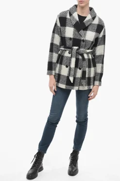 ARCHIVE Cappotto Doppiopetto con Motivo Plaid Check></noscript>Woolrich Outlet