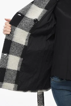 ARCHIVE Cappotto Doppiopetto con Motivo Plaid Check></noscript>Woolrich Outlet