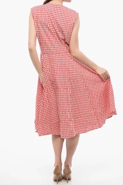 ARCHIVE Chemisier Midi in Cotone con Motivo Gingham>Woolrich Fashion