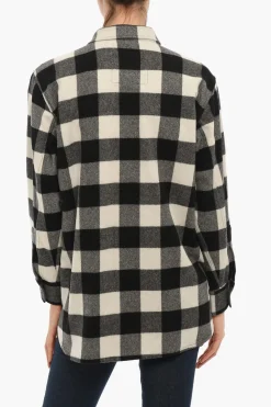 Clearance ARCHIVE Overshirt POPOVER a Quadri Buffalo con Doppio Taschino e Mezza Zip Donna Camicie
