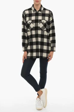 Clearance ARCHIVE Overshirt POPOVER a Quadri Buffalo con Doppio Taschino e Mezza Zip Donna Camicie