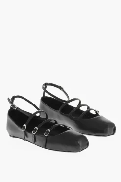 Ballerine in Pelle con Cinturini>Alexander McQueen Outlet