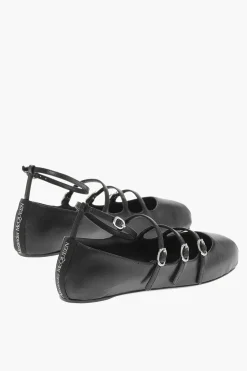 Ballerine in Pelle con Cinturini>Alexander McQueen Outlet