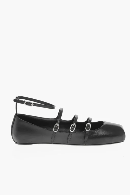 Ballerine in Pelle con Cinturini>Alexander McQueen Outlet