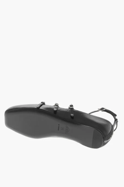 Ballerine in Pelle con Cinturini>Alexander McQueen Outlet
