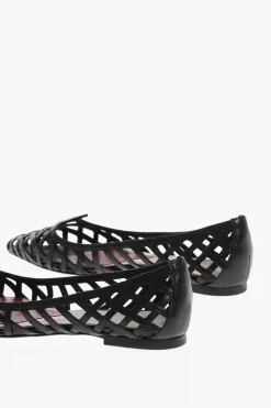 New Ballerine Point Toe in Pelle con Dettagli Cut-Out Donna Ballerine|Scarpe Basse