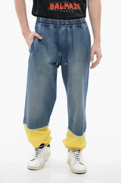 X POKEMON Shorts Gaucho in Denim con Elastico in Vita>Balmain Clearance