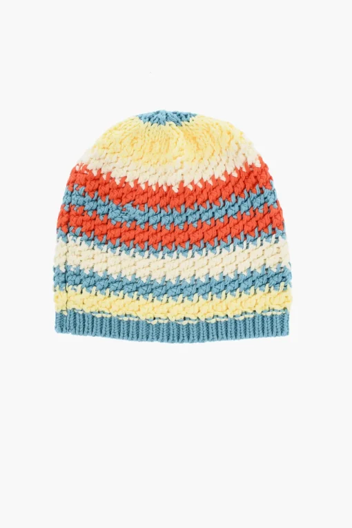 Outlet Beanie In Cotone Intrecciato Uomo Cappelli
