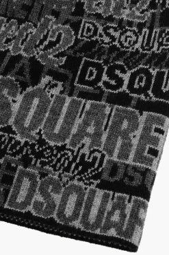 Beanie in Lana con Logo All-Over>Dsquared2 Fashion