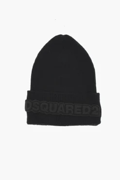 Beanie in Lana con Logo Tono su Tono>Dsquared2 Clearance