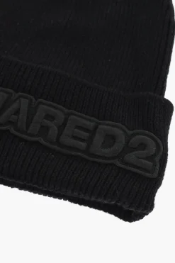 Beanie in Lana con Logo Tono su Tono>Dsquared2 Clearance