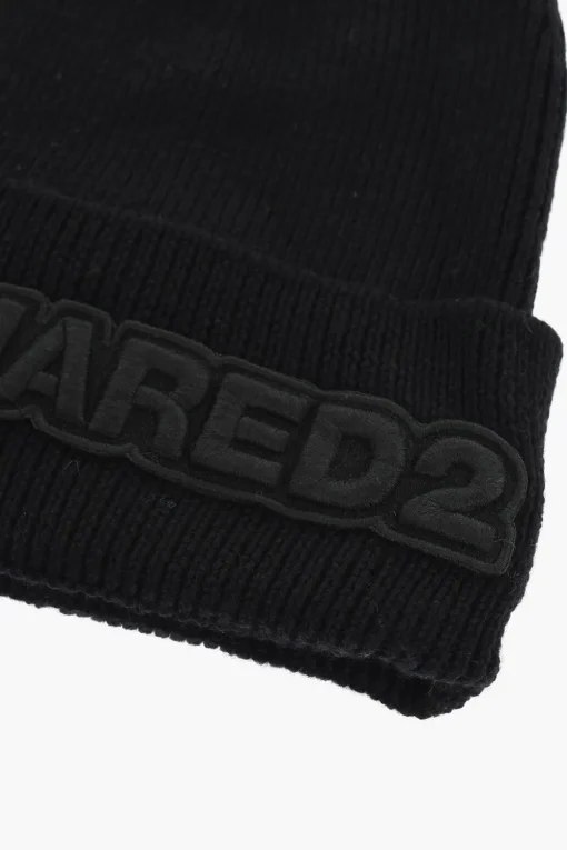 Beanie in Lana con Logo Tono su Tono>Dsquared2 Clearance
