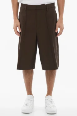 Hot Bermuda Straight Fit a Tinta Unita Uomo Pantaloni