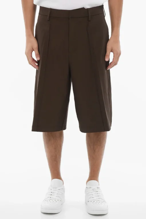 Hot Bermuda Straight Fit a Tinta Unita Uomo Pantaloni