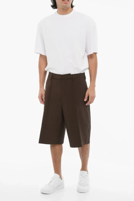 Hot Bermuda Straight Fit a Tinta Unita Uomo Pantaloni