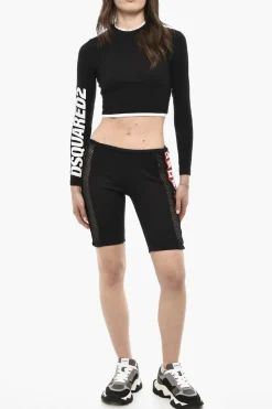Discount Biker Shorts Con Dettagli Mesh E Banda Logata Donna Pantaloni