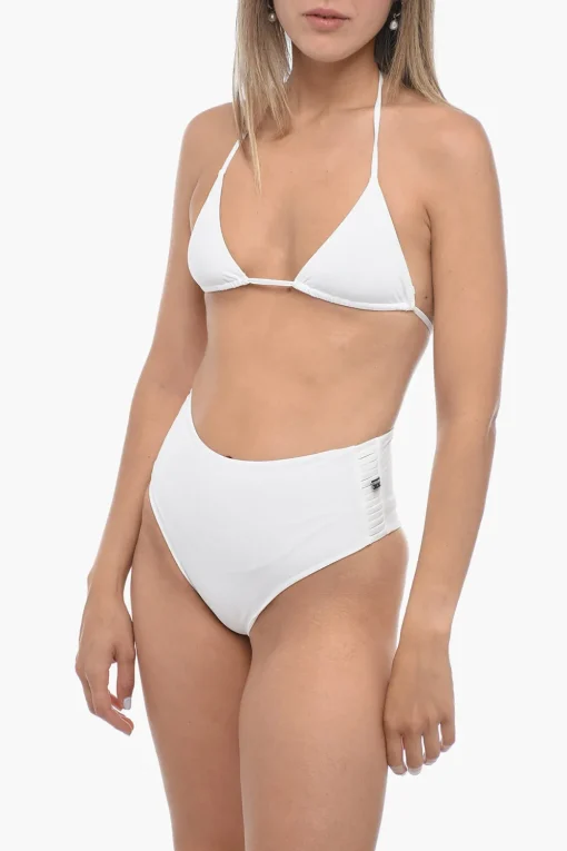 Best Bikini A Triangolo a Tinta unita e Taglio Alto Donna Costumi Da Bagno