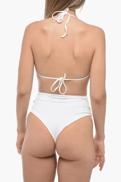 Best Bikini A Triangolo a Tinta unita e Taglio Alto Donna Costumi Da Bagno