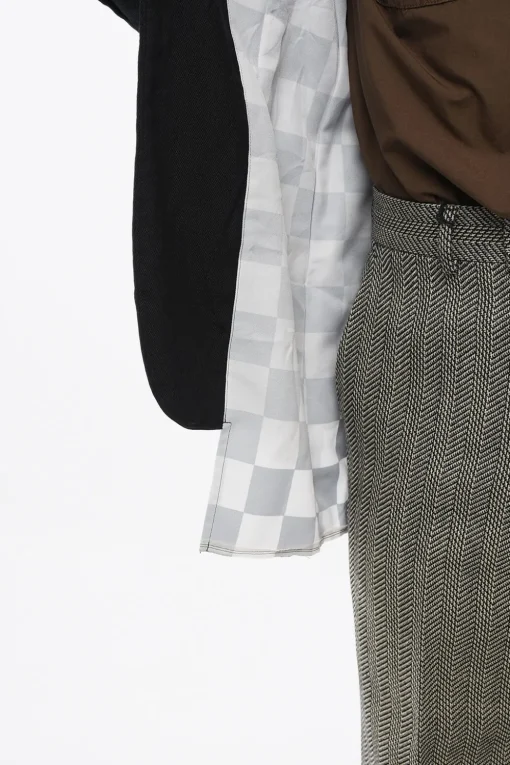 BLACK Blazer in Doppio Tessuto con Dettaglio a Scacchi>Comme Des Garçons Fashion
