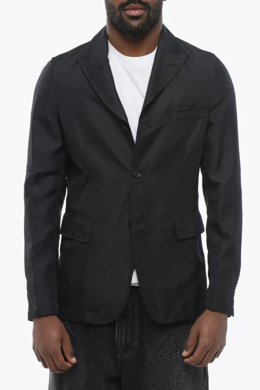 Clearance BLACK Blazer Slim Fit con Tasche ad Aletta Uomo Giacche